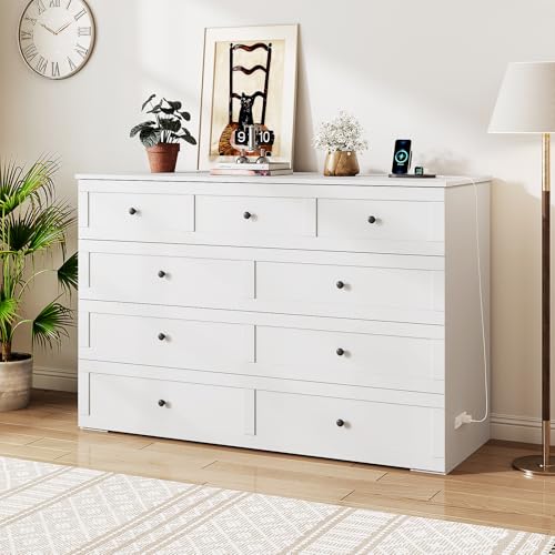 Murphy Bed with Storage & Charging Station, Foldable Panel, Distressed White C449393