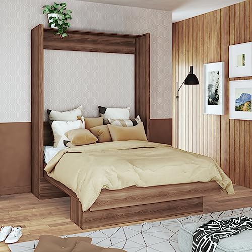 Full Murphy Wall Bed in White with Shelf Q5664