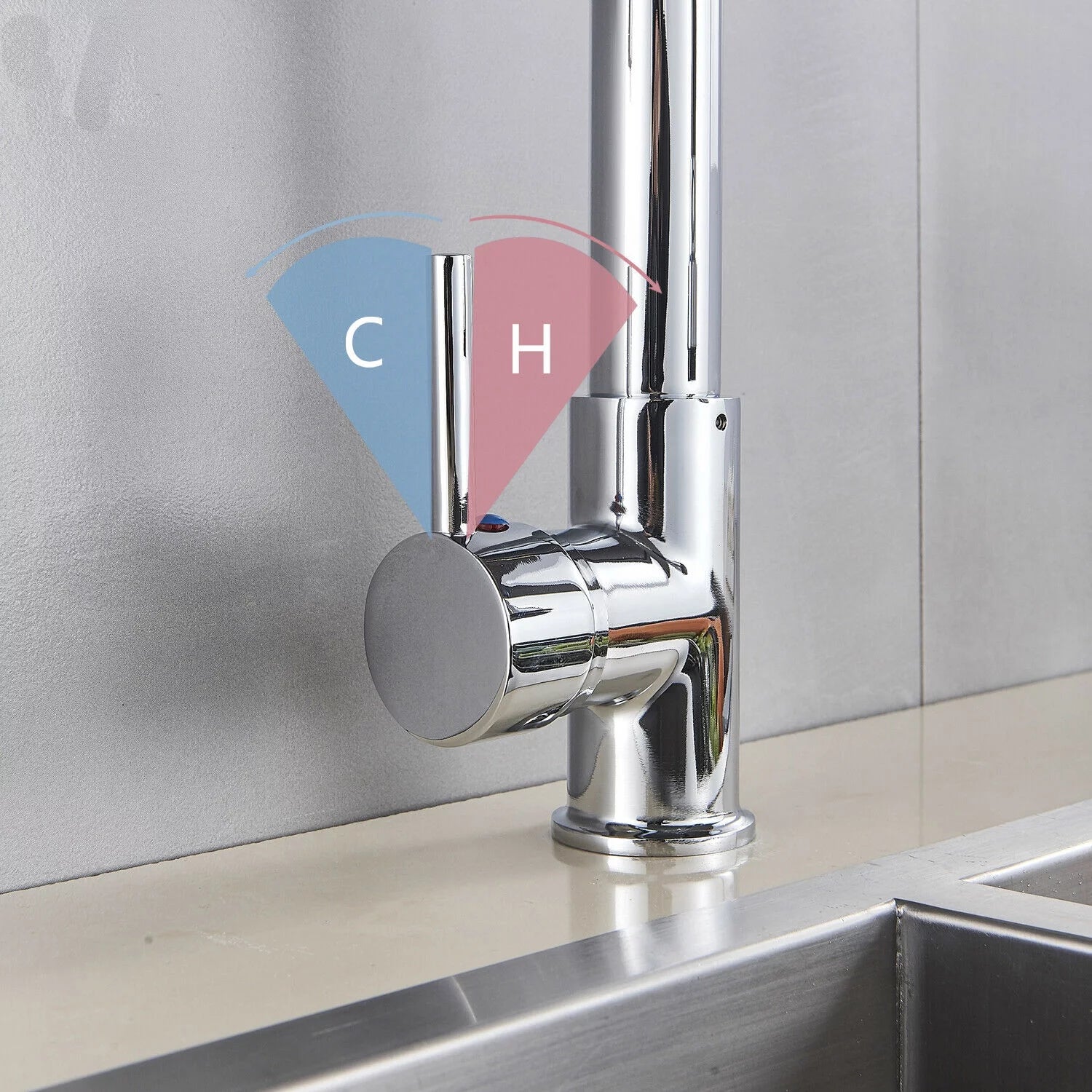 Commercial Kitchen Faucet with Pull Down Sprayer, Brushed Nickel R79827