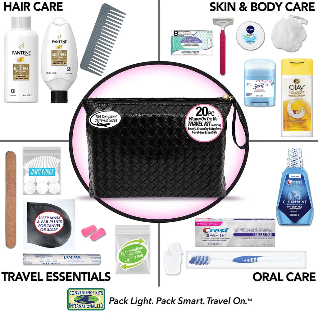 20-Piece Travel Essentials Kit with Cosmetic Bag G98193