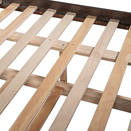Twin Over Full Bunk Bed with Slide and Stairs for Kids I642