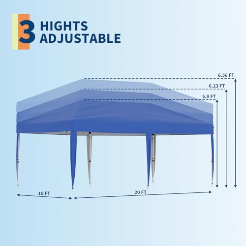 Pop Up Canopy Tent with Roller Bag, Adjustable Height U660