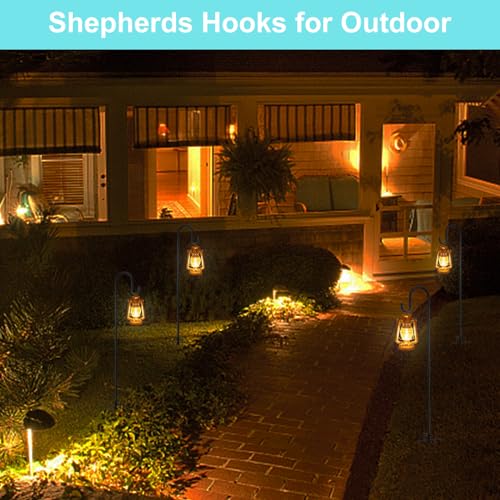 Shepherds Hook for Outdoor Bird Feeder Pole, 62" Adjustable, Black I31920