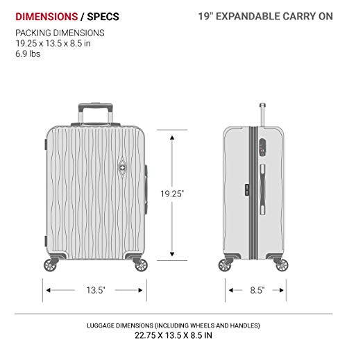 Expandable Hardside Luggage with Spinner Wheels and TSA Lock, Carry-On 19-Inch X51908