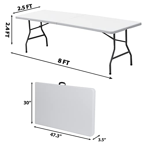 Portable 4 Foot Plastic Folding Table, Indoor Outdoor Heavy Duty, White Y15191
