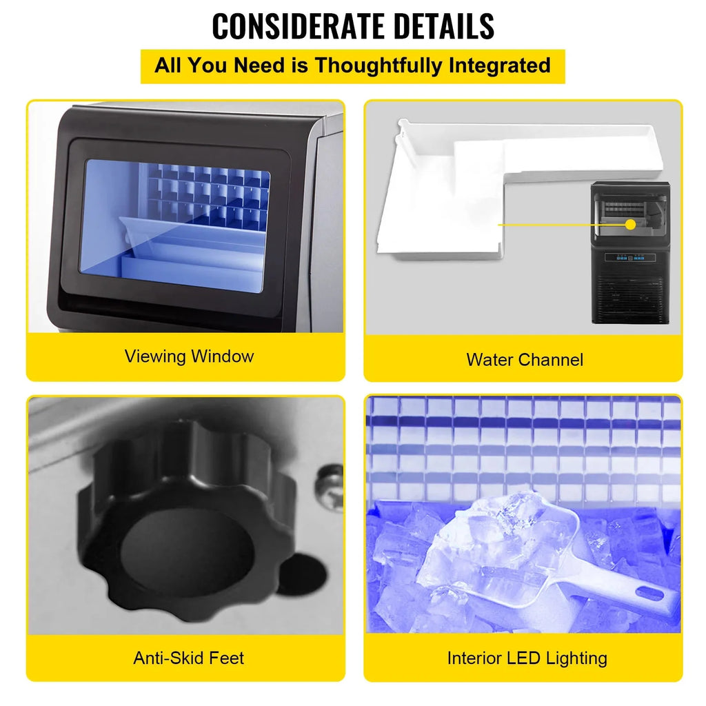 Commercial Ice Maker 30KG/24H Countertop Automatic Cube Ice Machine G46115