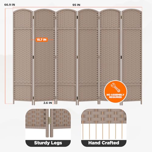4 Panel Room Divider Screen 5.6 Ft Tall Folding Privacy Partition H959002