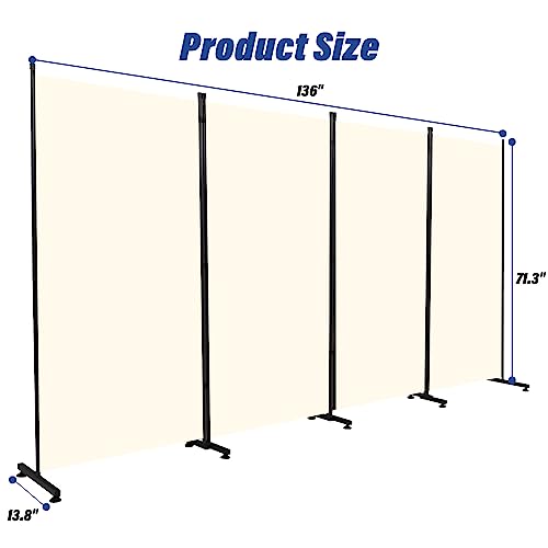Room Divider 6ft 3 Panel Portable Fabric Partition Screen D7135