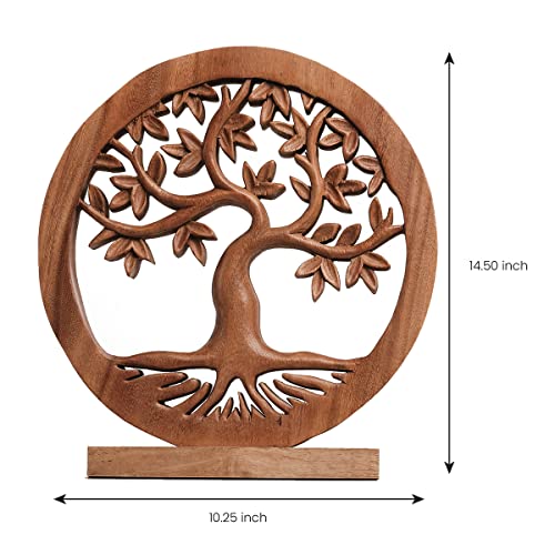 Handcrafted Solid Wood Tree of Life Sculpture for Home Decor G53072