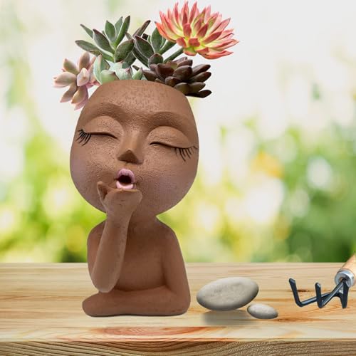 Face Planter Pot for Plants Succulent Cactus Indoor Outdoor Q55365