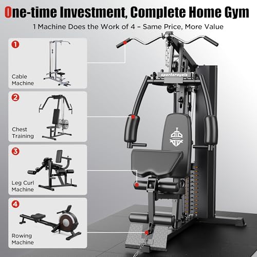Home Gym Equipment with 154LBS Weight Stack for Full Body Strength Training X9510