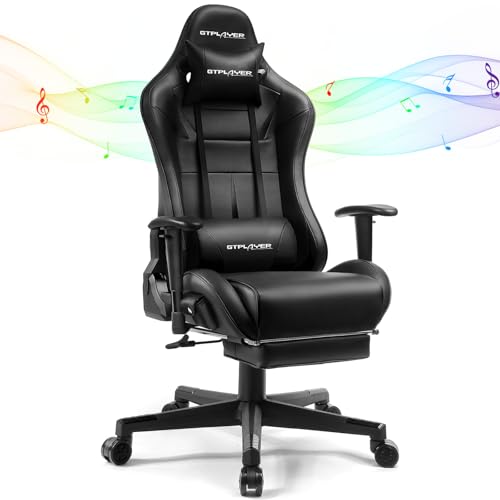 Gaming Chair with Speakers, Footrest, High Back Ergonomic Reclining B51631