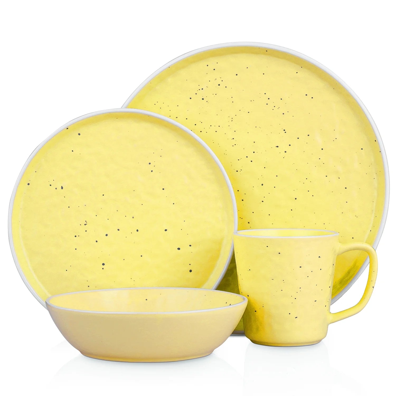 16-Piece Stoneware Dinnerware Set for 4, Multicolor J205
