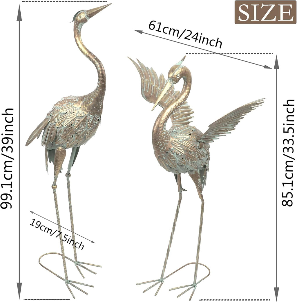 Large Crane Bird Metal Garden Art Heron Sculpture Lawn Ornament O3278