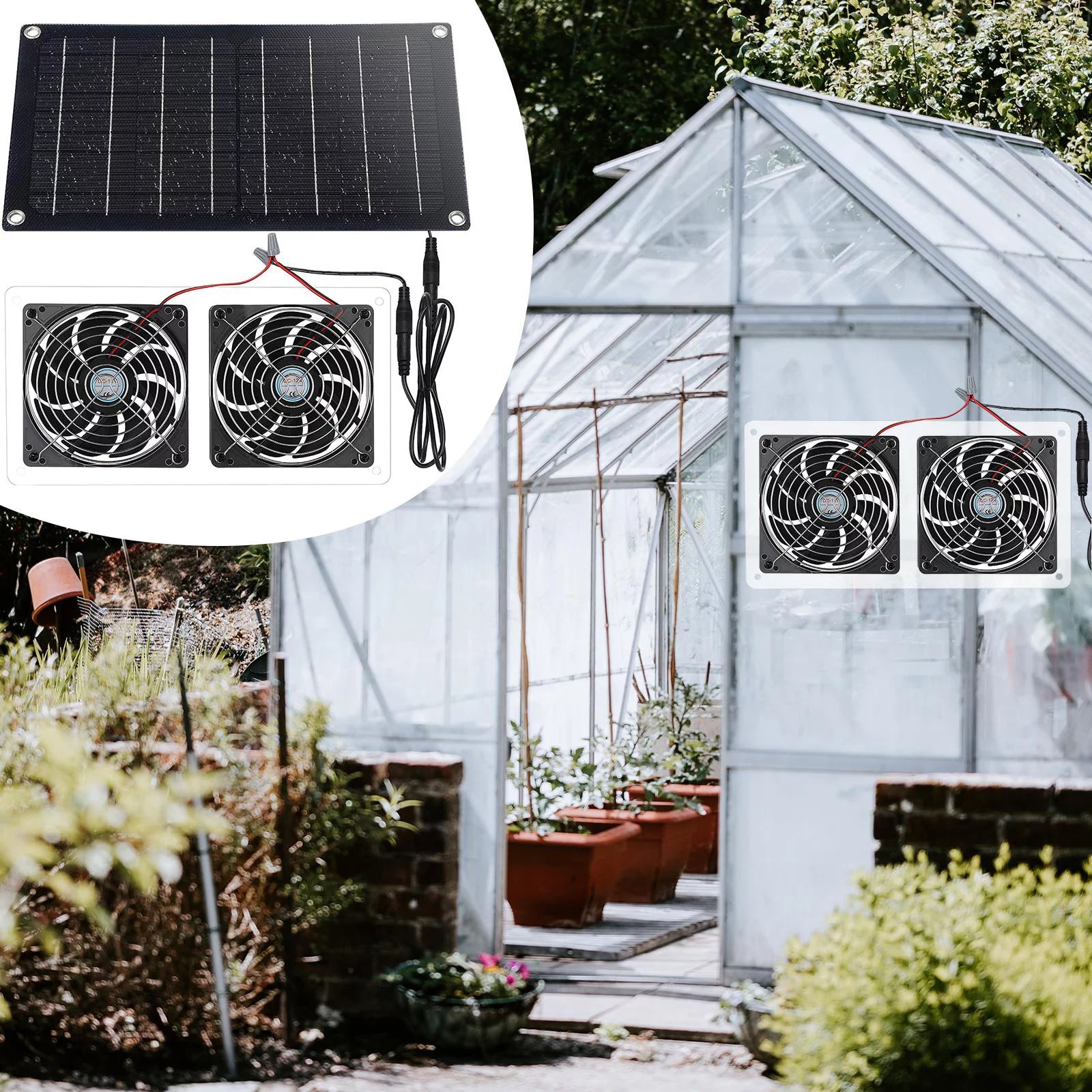 Solar Exhaust Fan for Chicken Coop Greenhouse T2175