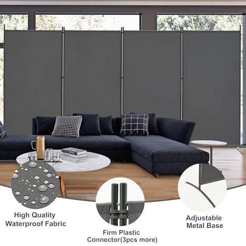 3 Panel Room Divider Folding Partition Privacy Screens, Freestanding Fabric Panel, 102" W x 71" H S7520