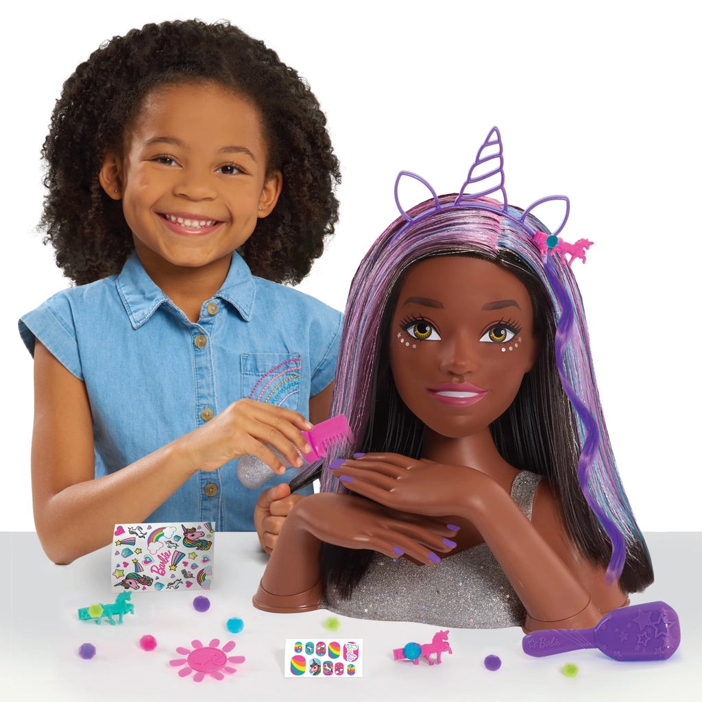 Glitter and Go Styling Head with Black Hair, Kids Toy for Ages 5 Up P76541