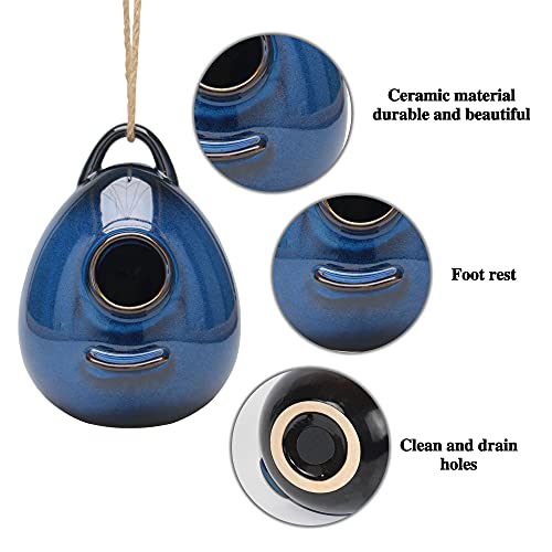 Ceramic Hanging Birdhouse for Outdoor Wild Birds I288358