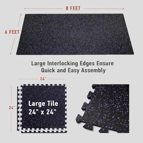 Interlocking Exercise Mat Tiles for Home Gym Flooring O80957