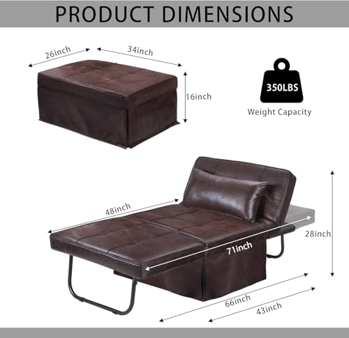 Folding Sofa Bed with Adjustable Backrest, Dark Grey Q8430