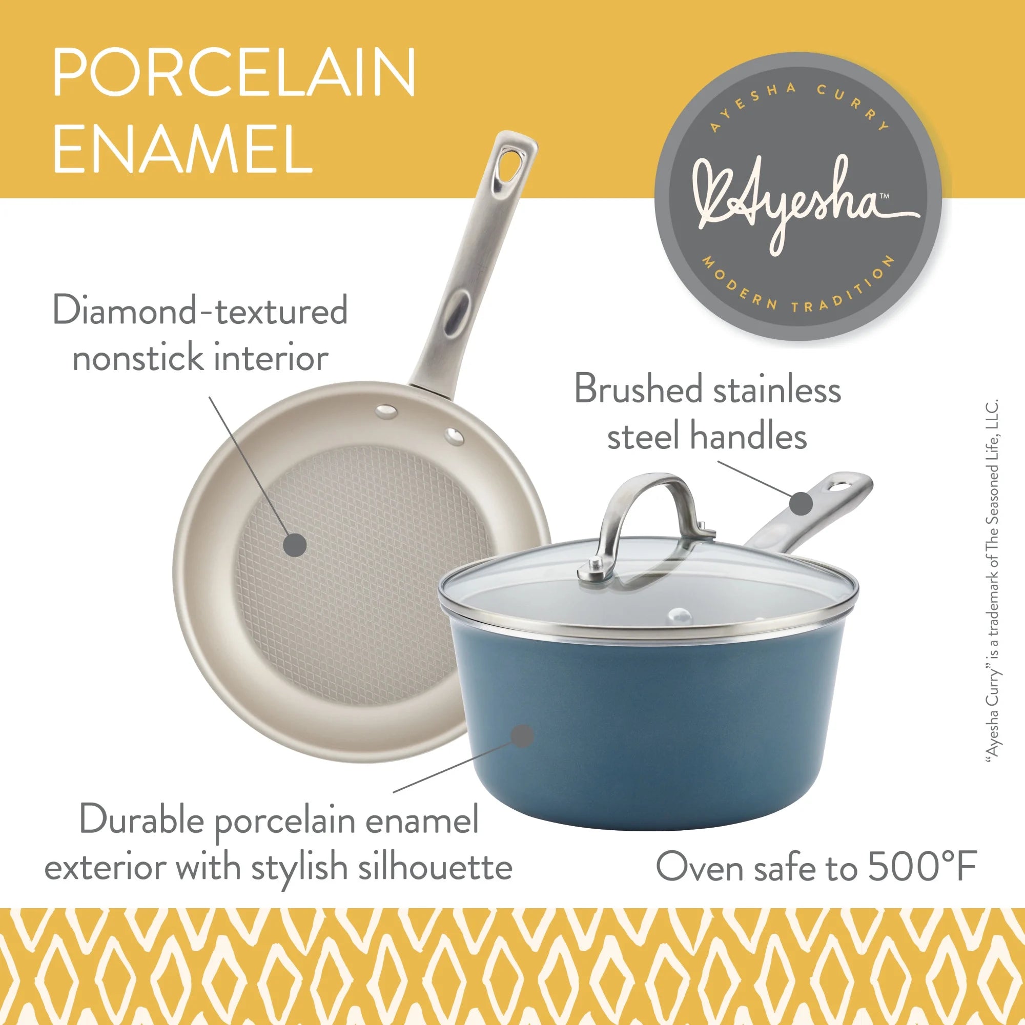 Porcelain Enamel Nonstick Covered Saucepan, 3 Quart Z82421