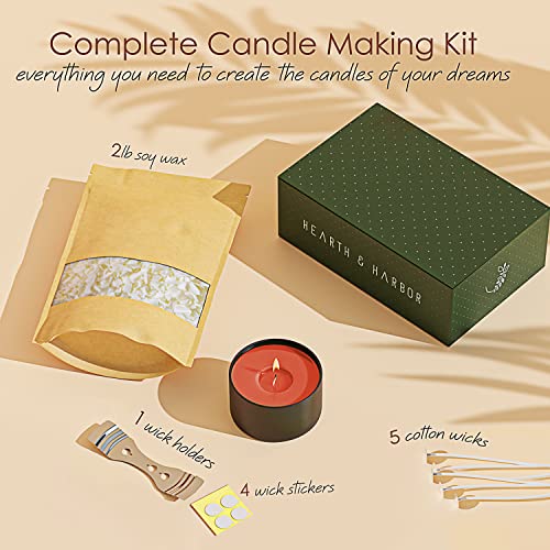 Soy Candle Wax for Candle Making, 30 lb Bag with Cotton Wicks and Wick Stickers M808