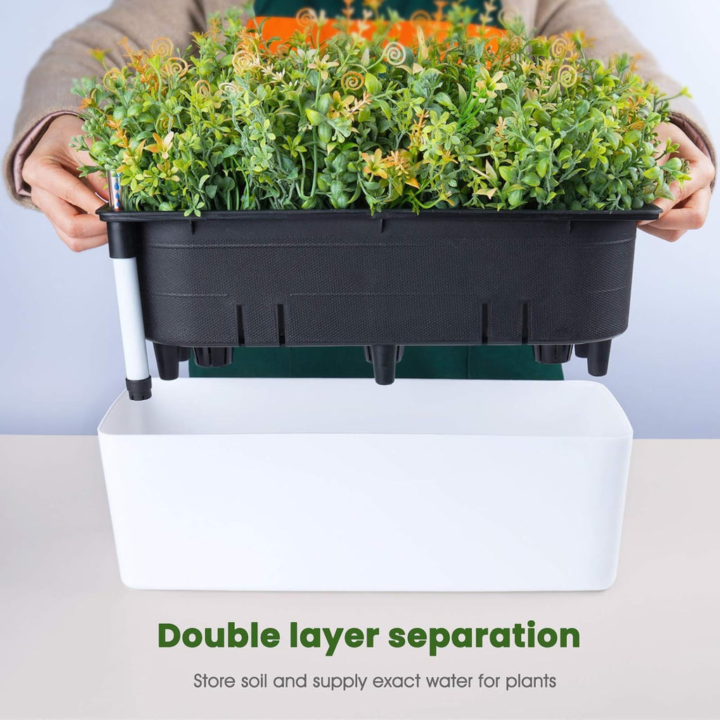Self-Watering Rectangular Planters for Indoor Plants, 2-Pack D42200