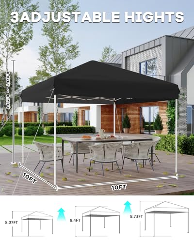 Pop Up Canopy Tent with Roller Bag, Adjustable Height U660