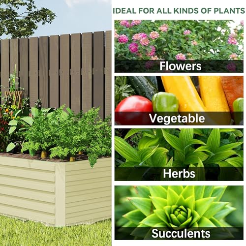 Galvanized Raised Garden Bed 8x4x2ft, Large Metal Planter Box for Outdoor Vegetables, Flowers & Herbs D2106