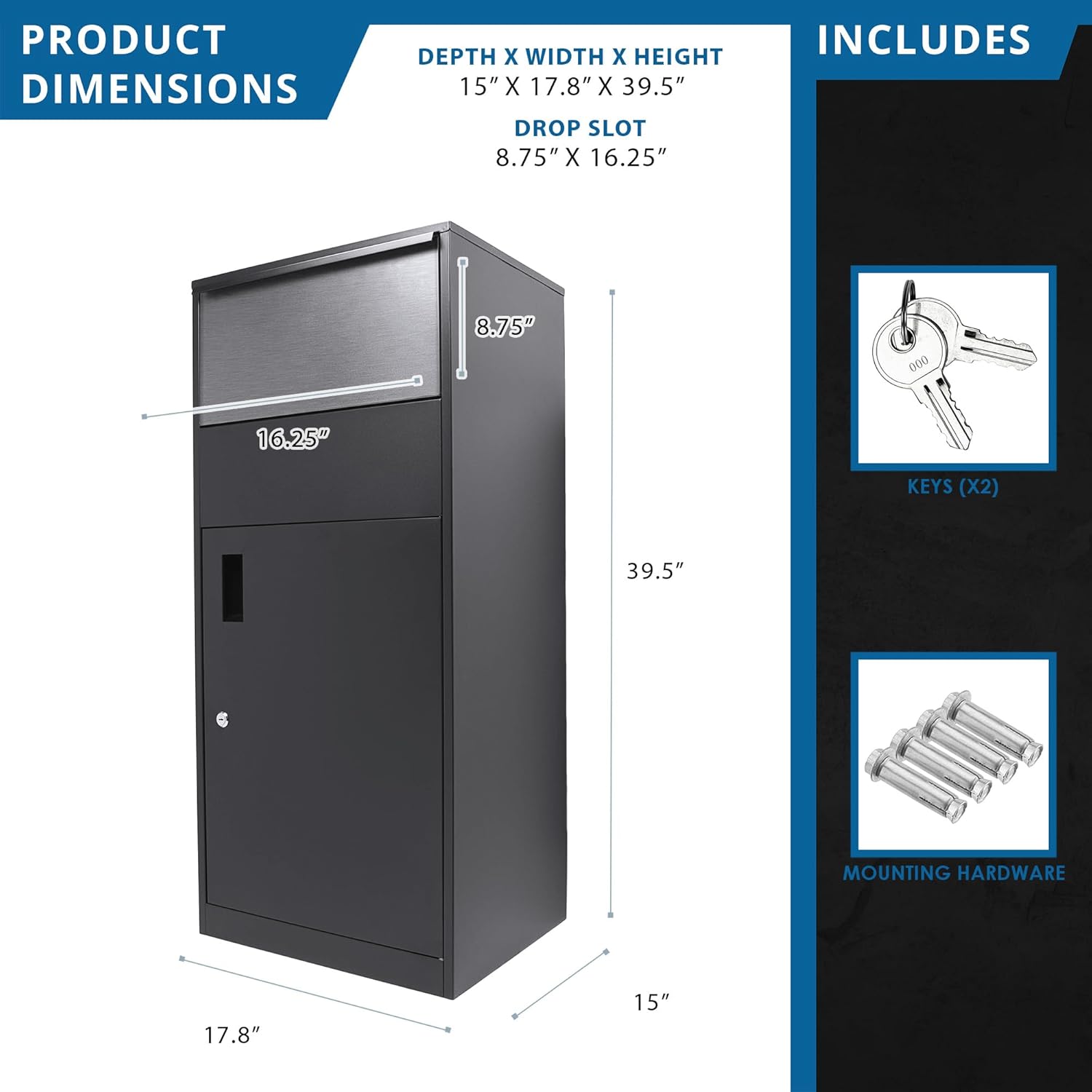 Large Steel Parcel Drop Box with Lock O79328