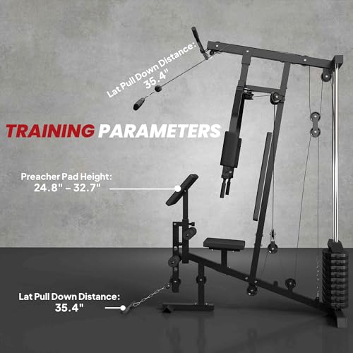 Home Gym System with 99Lbs Weight Stack for Full Body Exercise R401