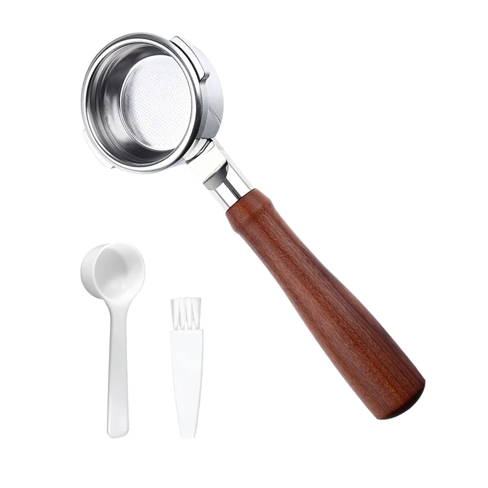 54mm Stainless Steel Bottomless Portafilter with Wood Handle Z534