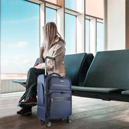 Softside Expandable Carry On Luggage with Spinner Wheels and TSA Lock B846