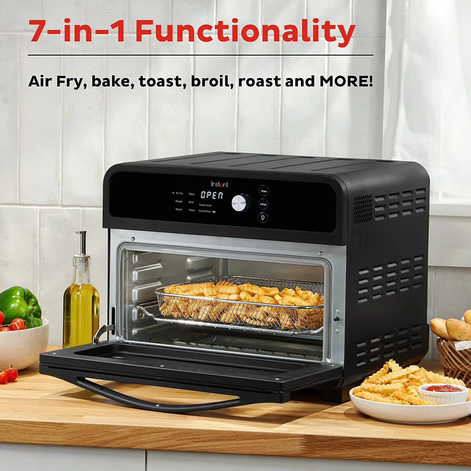 Air Fryer Oven 6 Quart 6-in-1 with Non-stick Dishwasher-Safe Basket C134