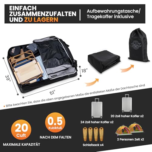 Car Roof Bag Cargo Carrier 20 Cubic, Waterproof with Strap and Anti-Slip Mat O493