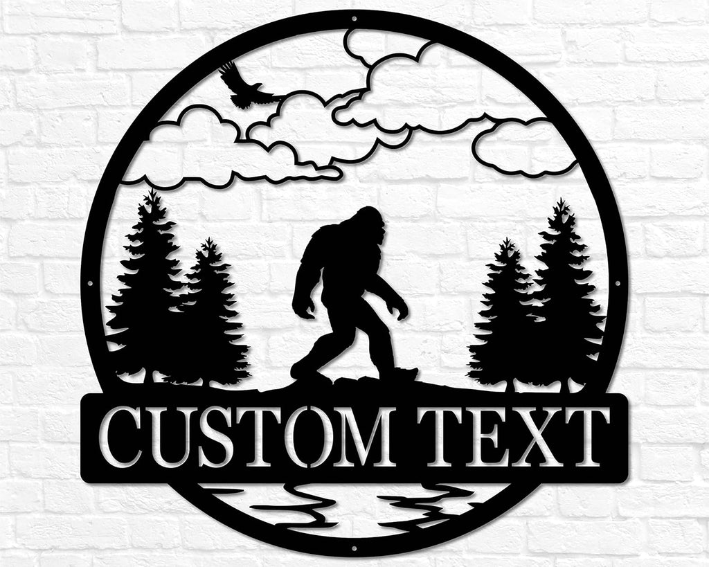 Outdoor Metal Sign Bigfoot Yard Decor J7348