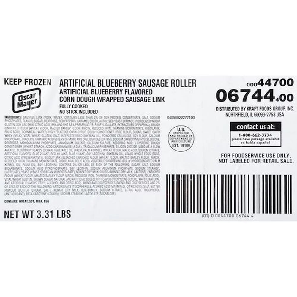 Blueberry Enrobed Sausage Link, 3.31 Pound P8664