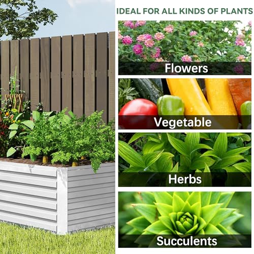 Galvanized Raised Garden Bed 8x4x2ft, Large Metal Planter Box for Outdoor Vegetables, Flowers & Herbs D2106