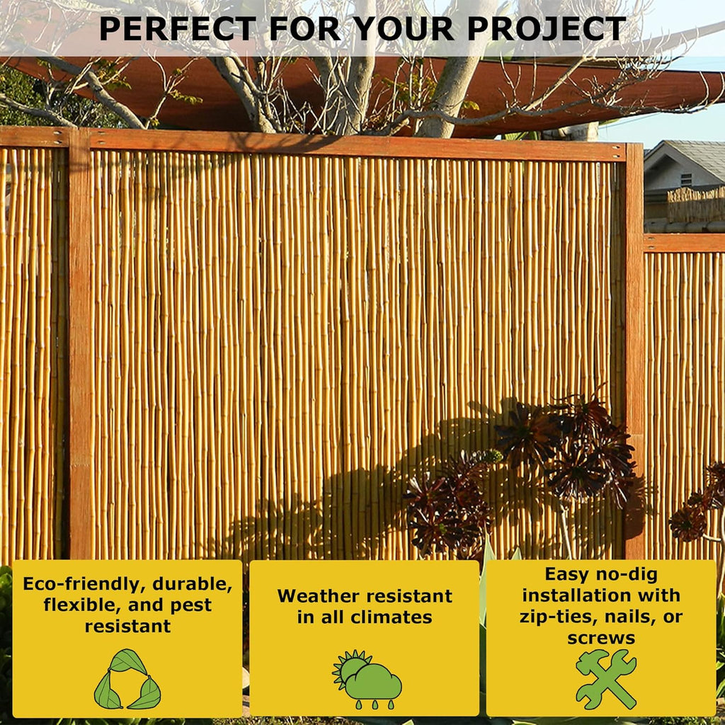 Natural Bamboo Fencing Decorative Rolled Fence Panel F419785