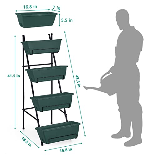 Raised Garden Bed 4 Tier Vertical Planter with Legs H80745