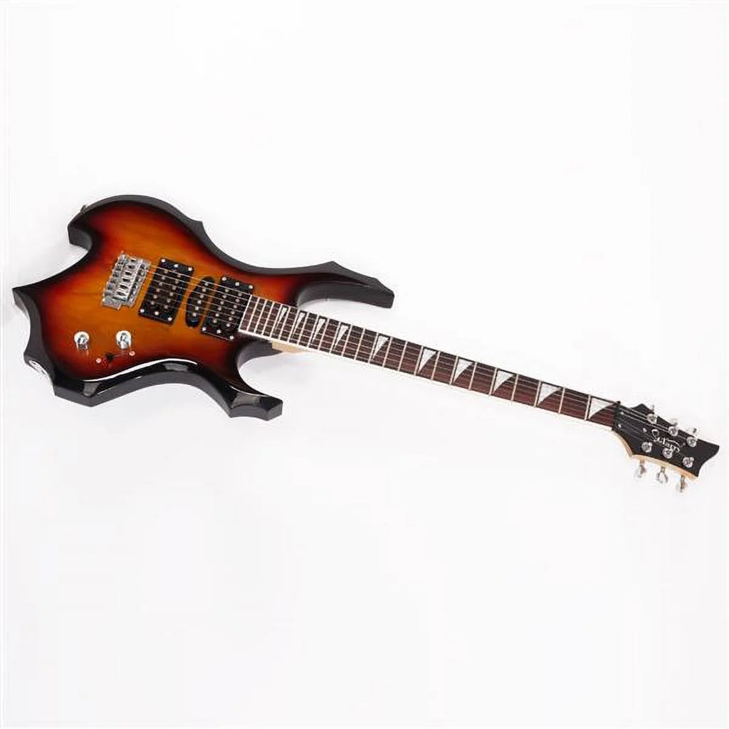 Flame Shaped Electric Guitar with 20W Amp and Accessories Y60461