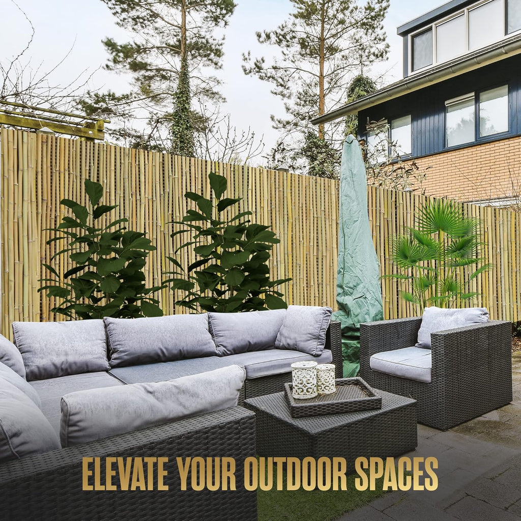 Bamboo Fence Roll 8ft x 6ft, Outdoor Privacy Screen for Patio and Balcony W534689