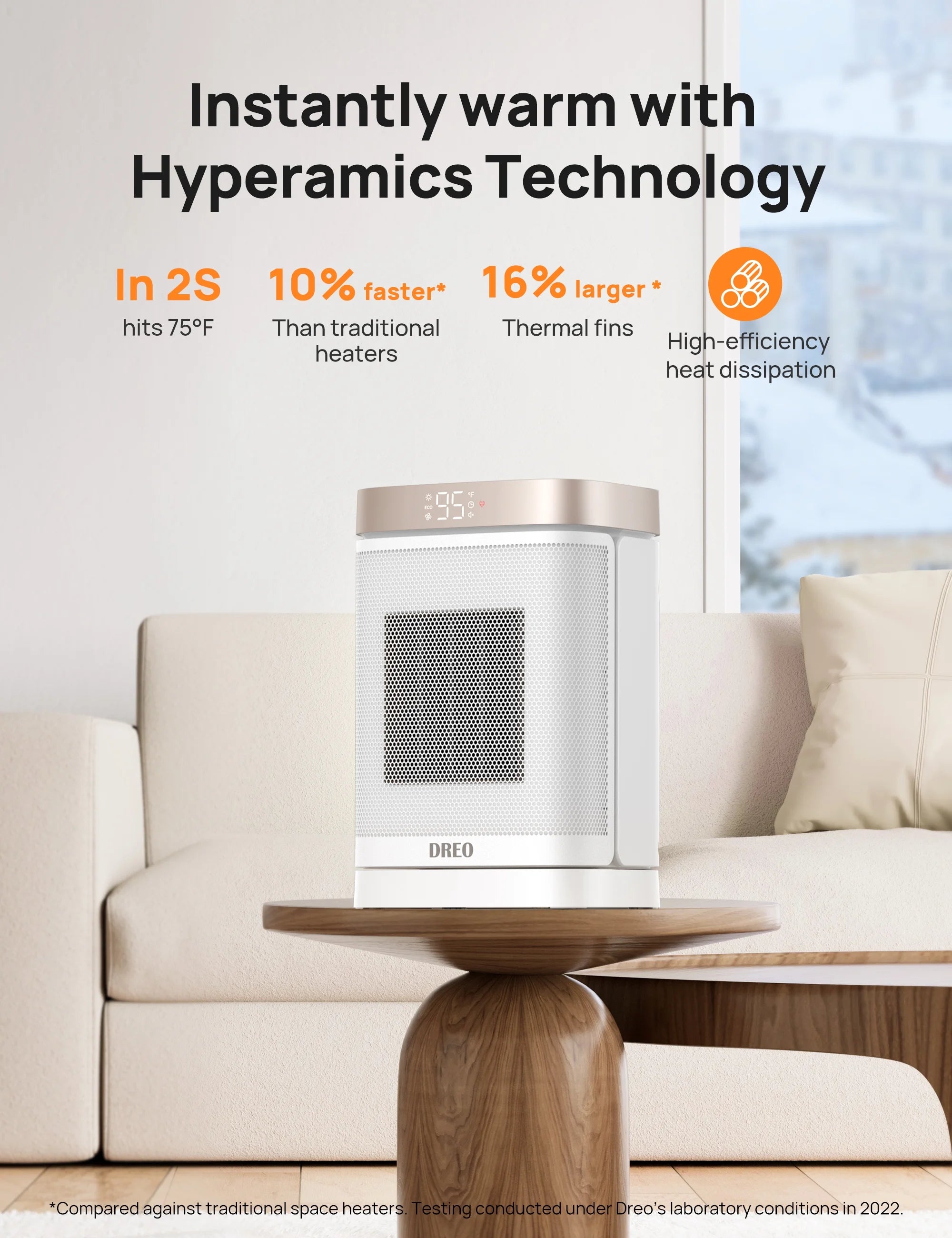 Space Heater with Remote, Oscillating Electric Heater, 1500W PTC Ceramic, 12h Timer, Quiet Portable Heater I1201