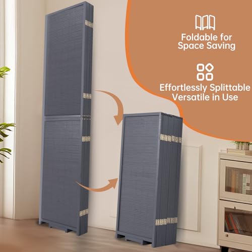 Bamboo Room Divider 4 Panel Freestanding Folding Privacy Screen T33053