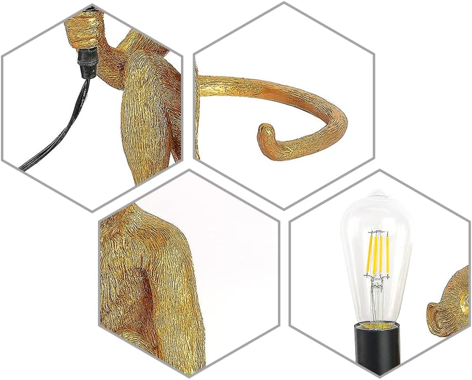 Monkey Lamp, Resin Sitting Monkey Lamp U72457