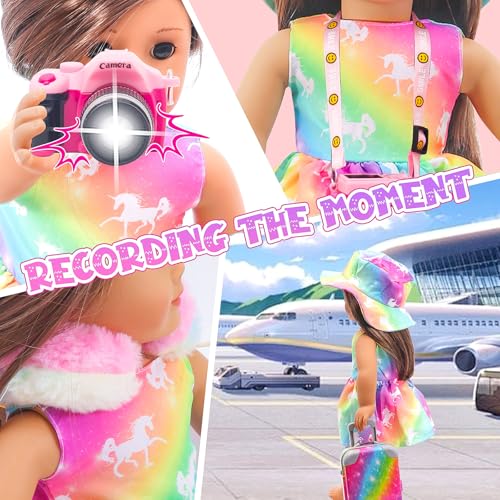 18 Inch Doll Travel Set with Suitcase, Dress, and Accessories B481