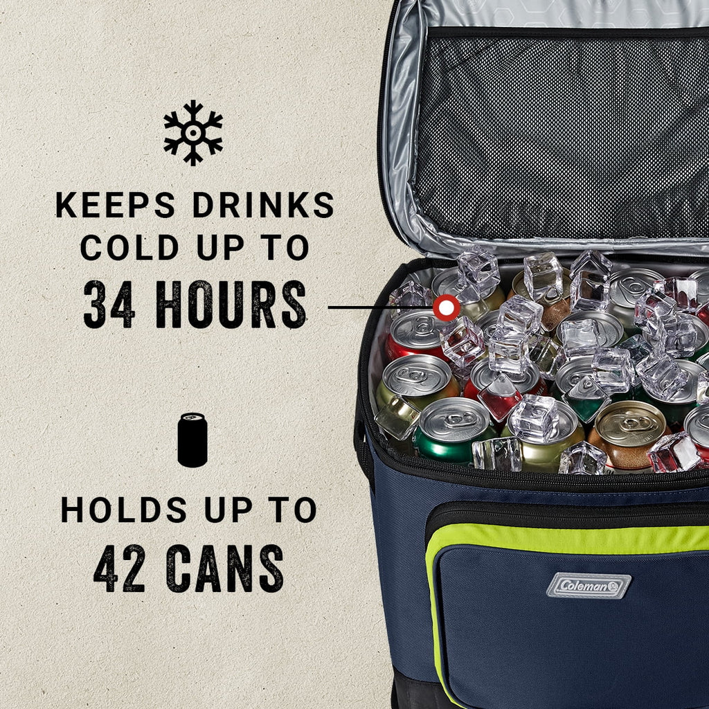 Soft Sided Cooler with Wheels, 42 Cans U180