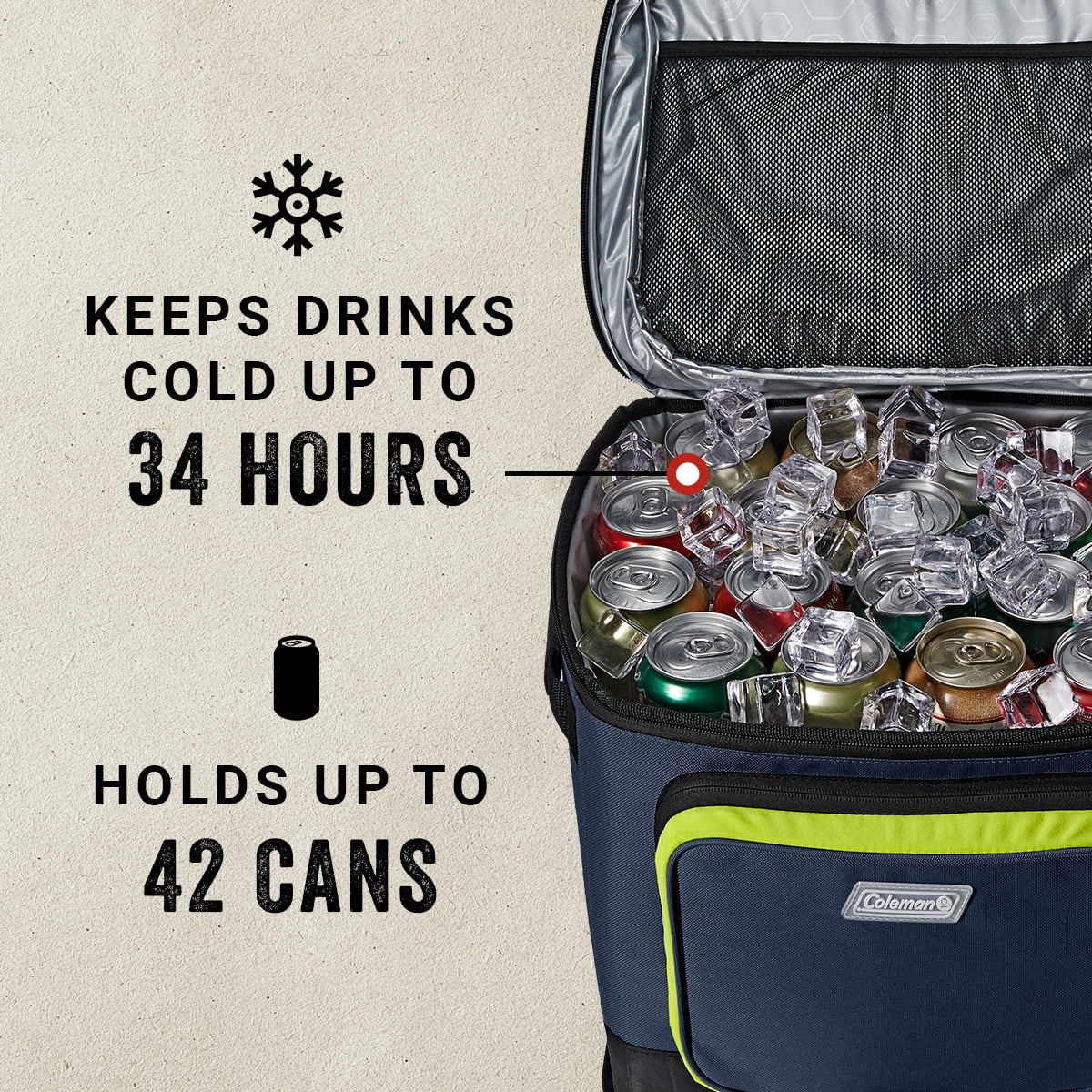 Soft Sided Cooler with Wheels, 42 Cans U180