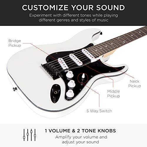 39in Full Size Beginner Electric Guitar Starter Kit with Case and Amp E13920