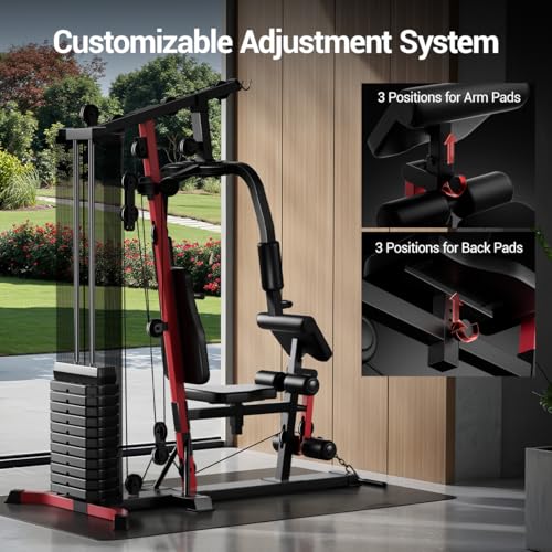Home Gym System with 160LB Weight Stack, Full Body Strength Training H7527